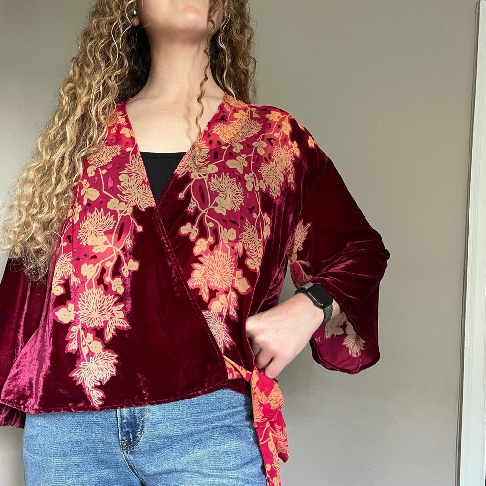 Zara velvet kimono